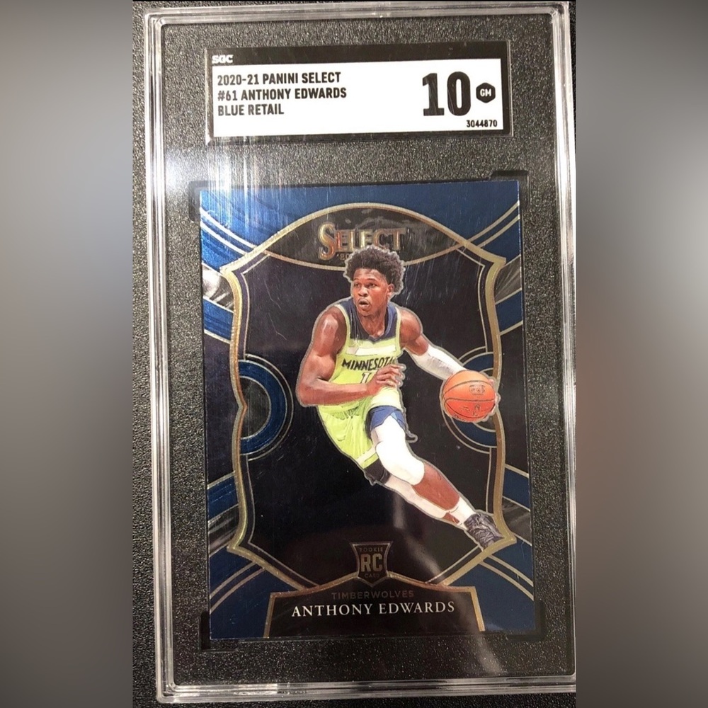 2020-21 Panini Select Blue #61 Anthony Edwards ROOKIE CARD, SGC 10